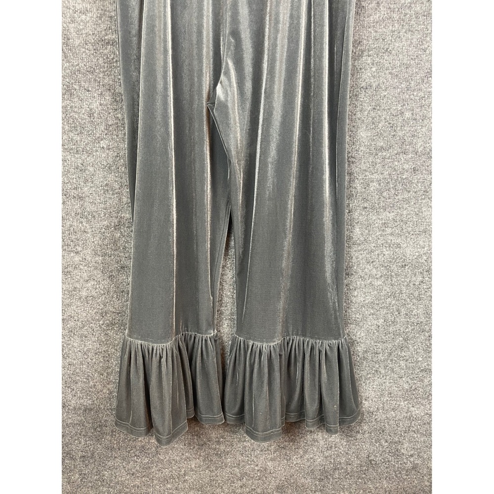 Matilda Jane Velvet Ruffle Pants Womens Small Grey Excellent Wide Leg Lounge - Picture 7 of 10